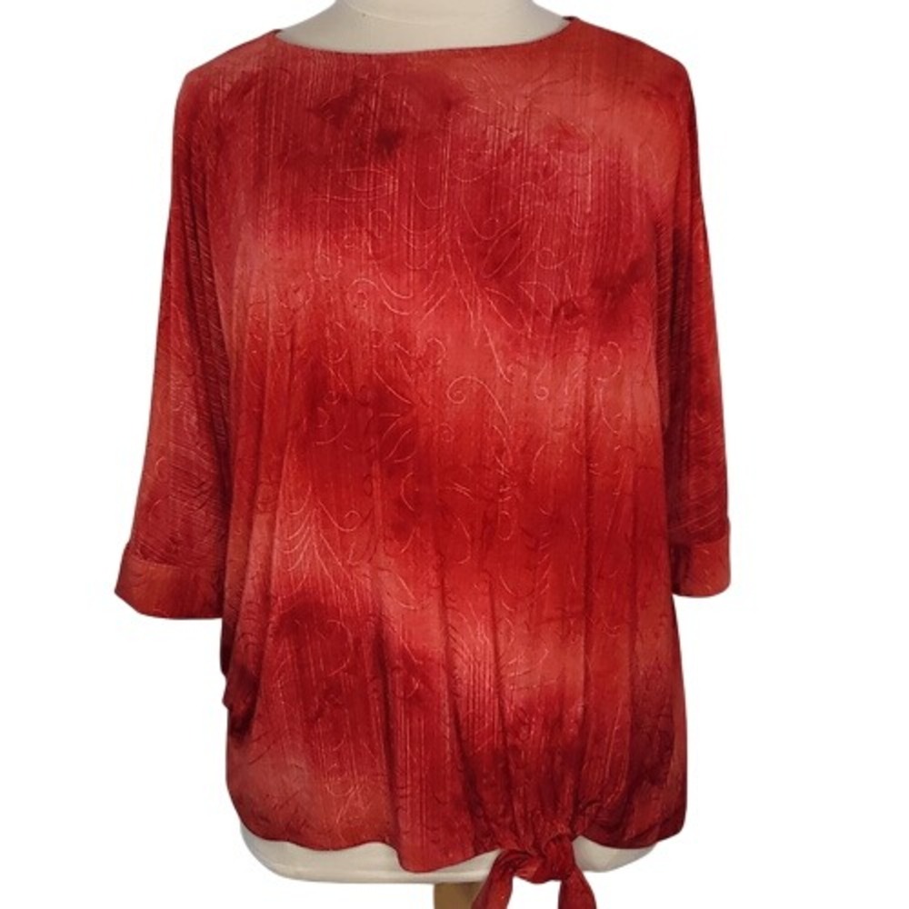 Avenue Red Dolman‎ Sleeve Blouse